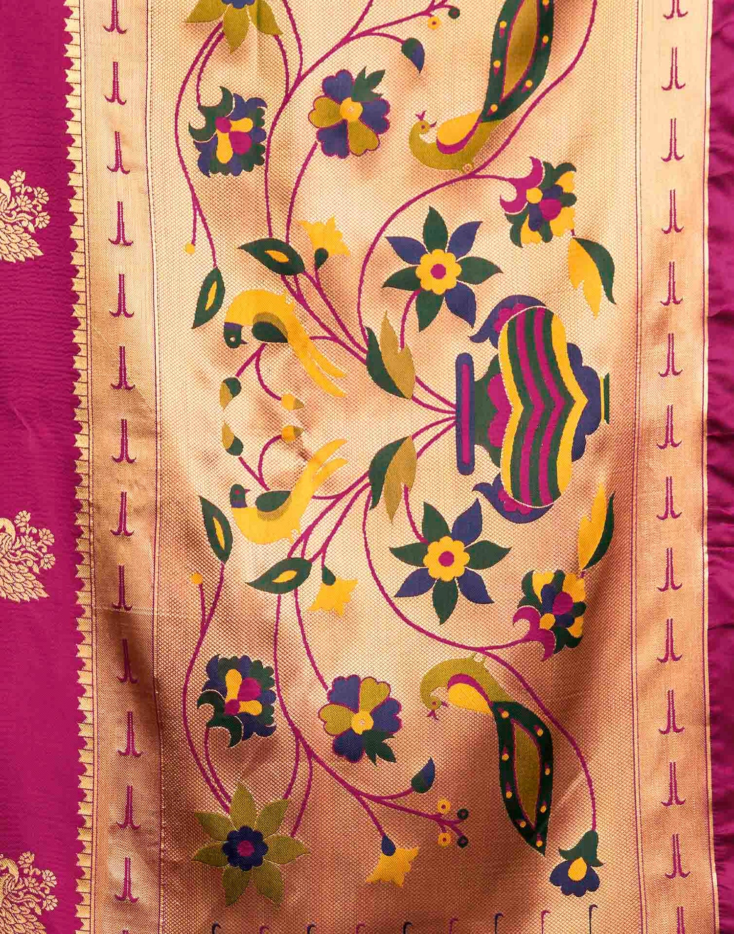 Rani Pink Silk Woven Paithani Saree