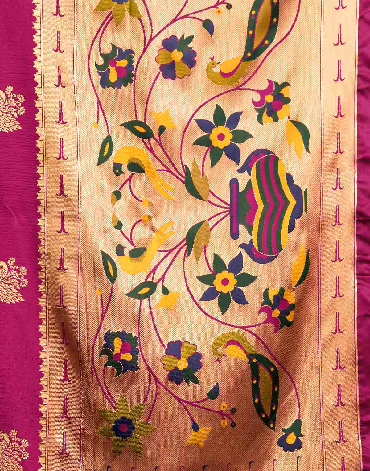 Rani Pink Silk Woven Paithani Saree