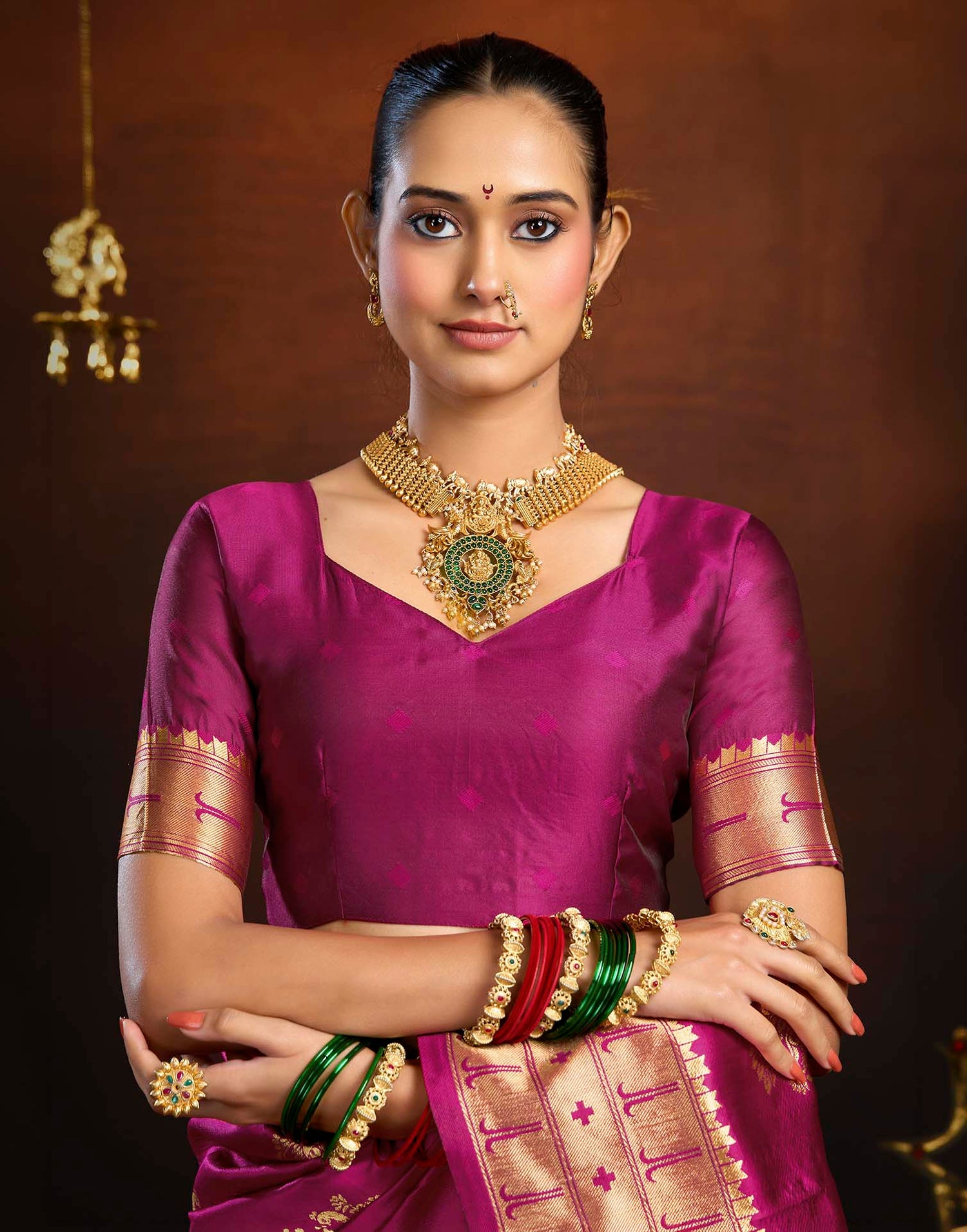 Rani Pink Silk Woven Paithani Saree