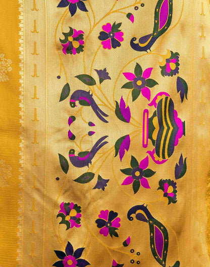 Yellow Silk Woven Paithani Saree
