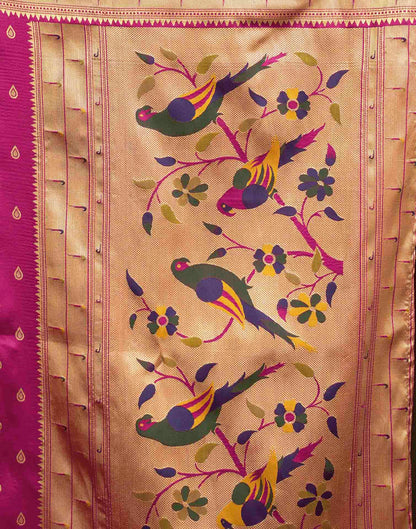 Dark Pink Silk Woven Paithani Saree