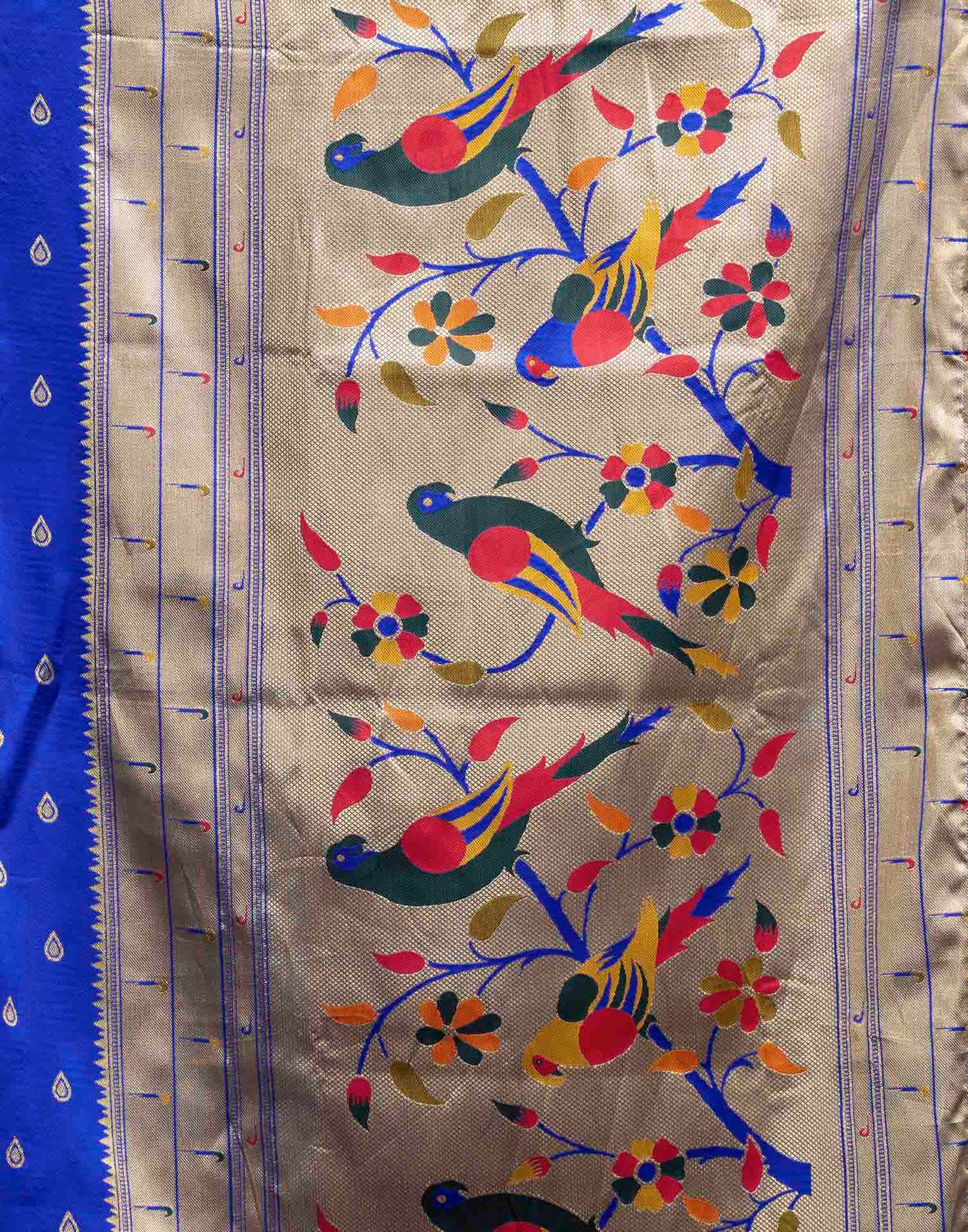 Royal Blue Silk Woven Paithani Saree