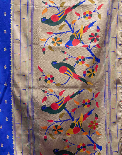 Royal Blue Silk Woven Paithani Saree