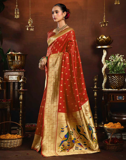 Red Silk Woven Paithani Saree