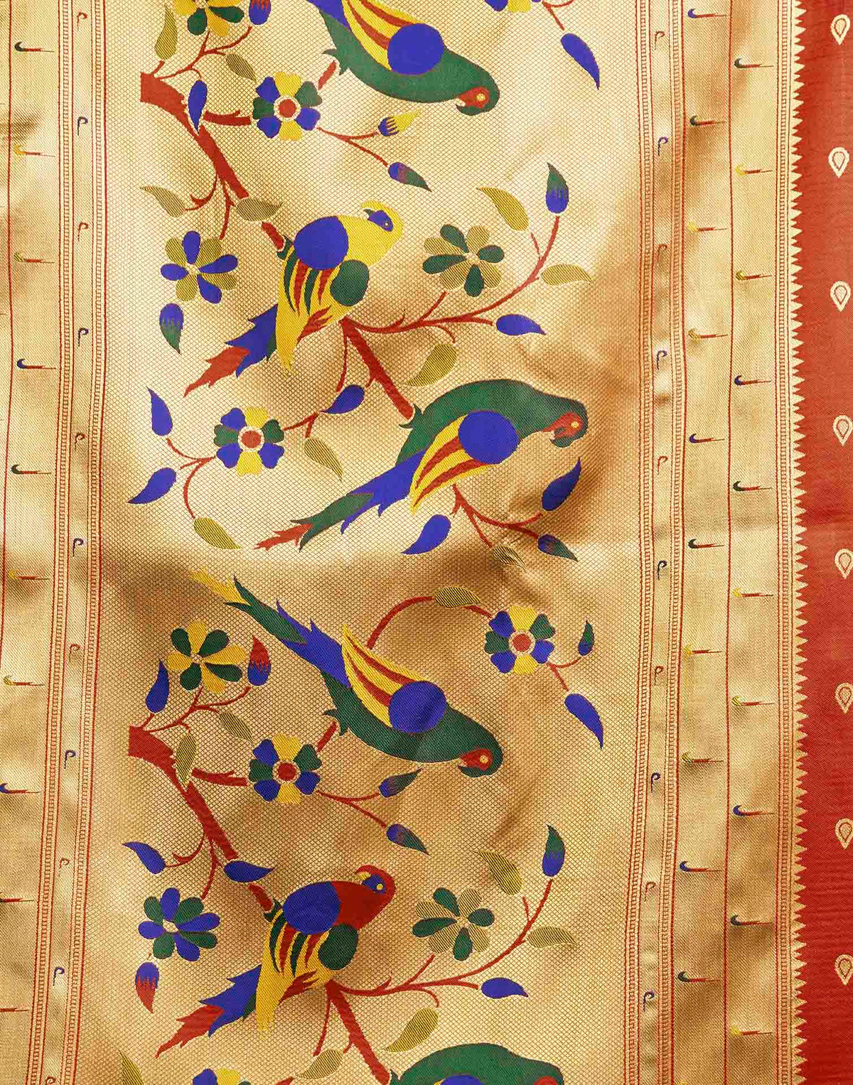 Red Silk Woven Paithani Saree