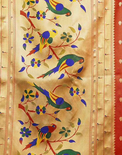 Red Silk Woven Paithani Saree