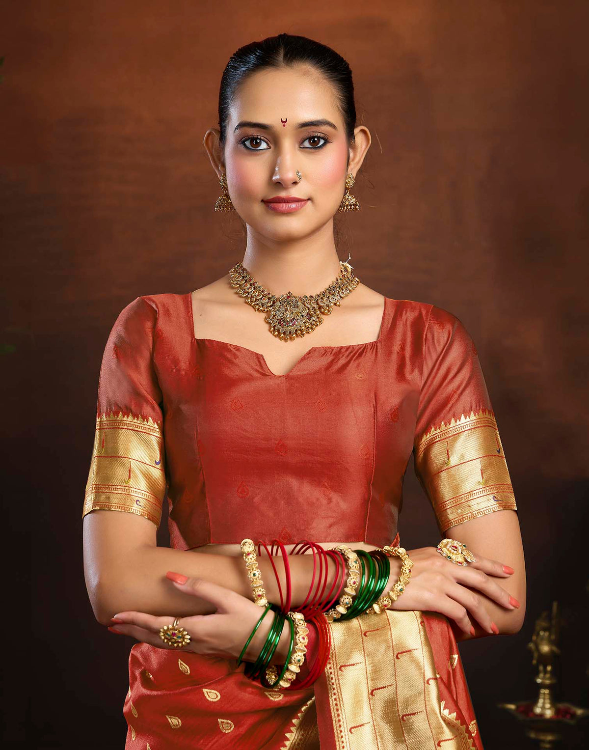 Red Silk Woven Paithani Saree