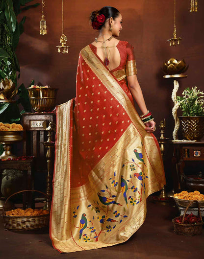 Red Silk Woven Paithani Saree