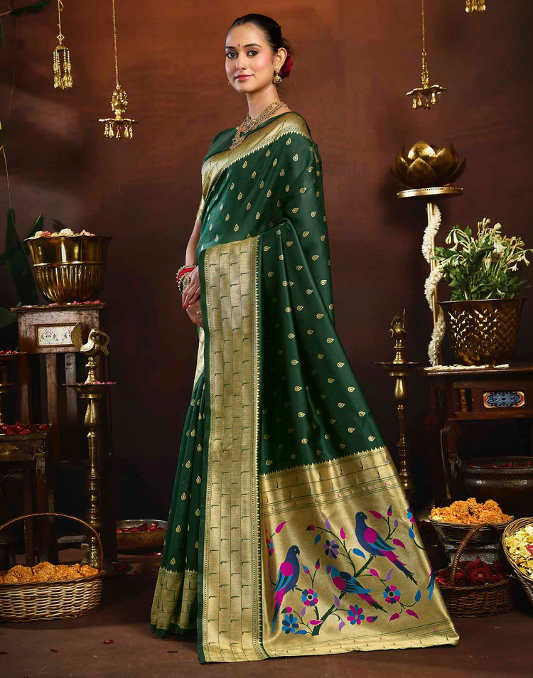 Green Silk Woven Paithani Saree
