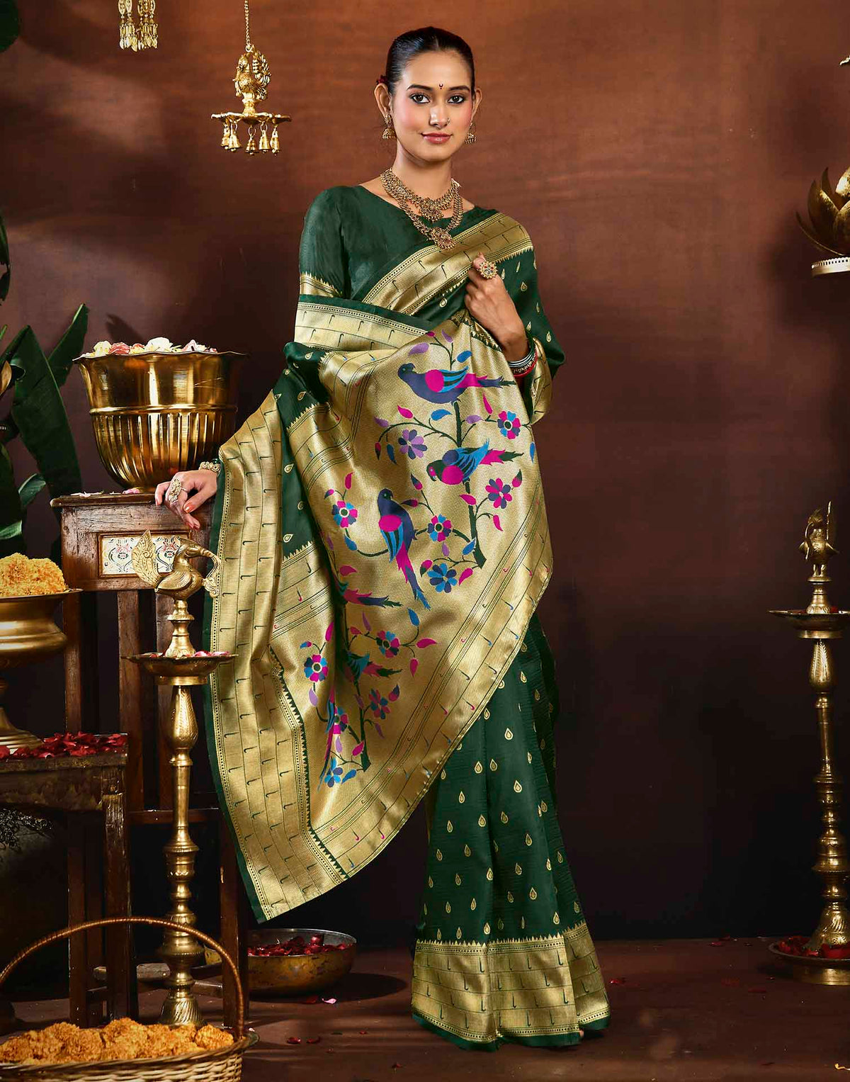 Green Silk Woven Paithani Saree