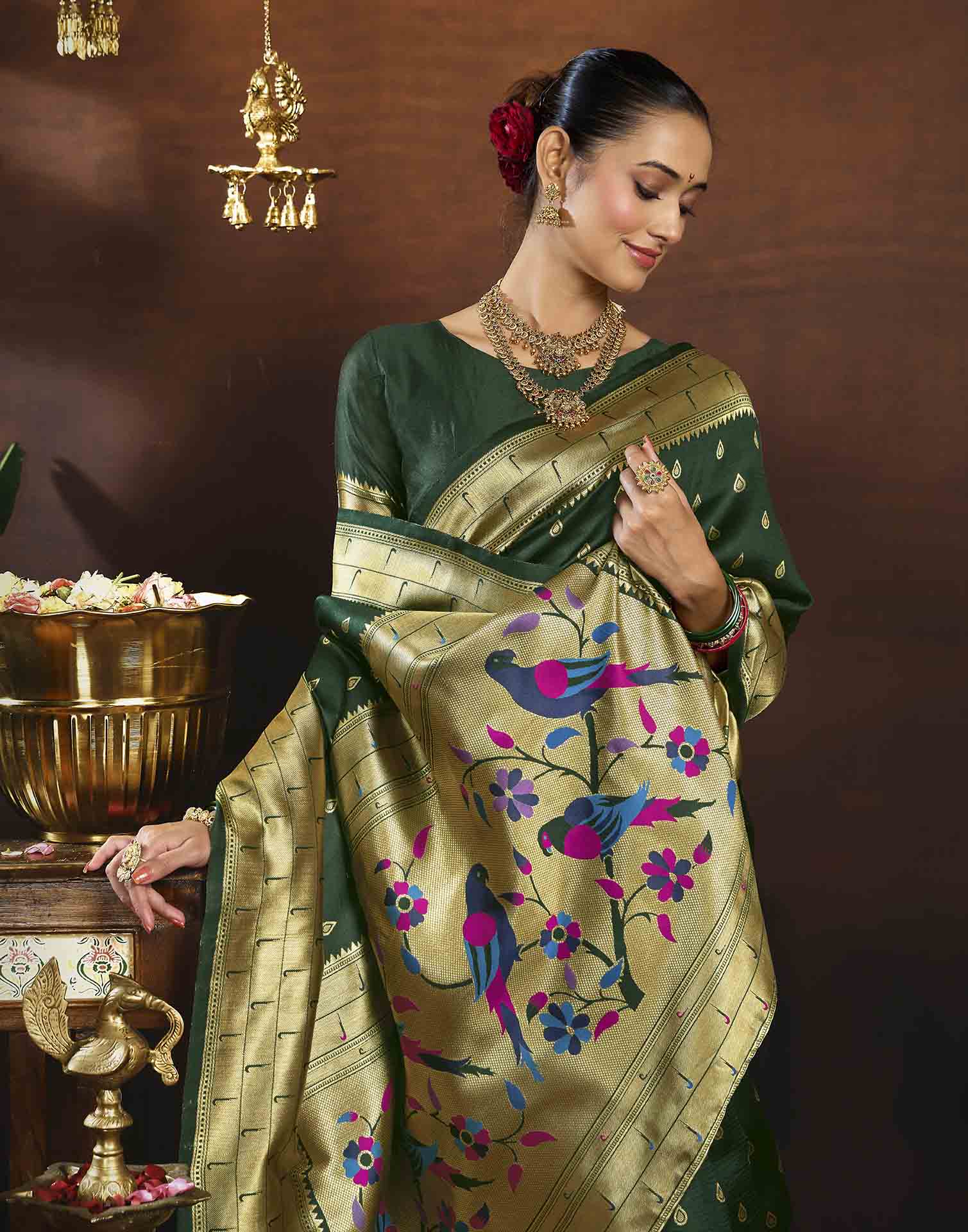 Green Silk Woven Paithani Saree