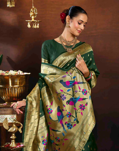 Green Silk Woven Paithani Saree