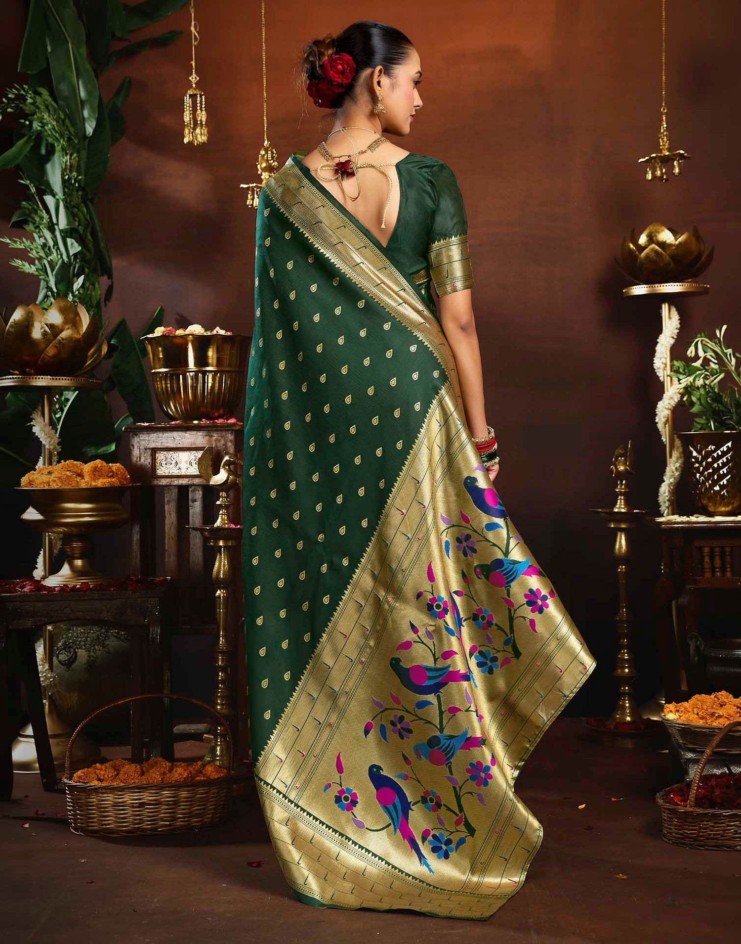 Green Silk Woven Paithani Saree