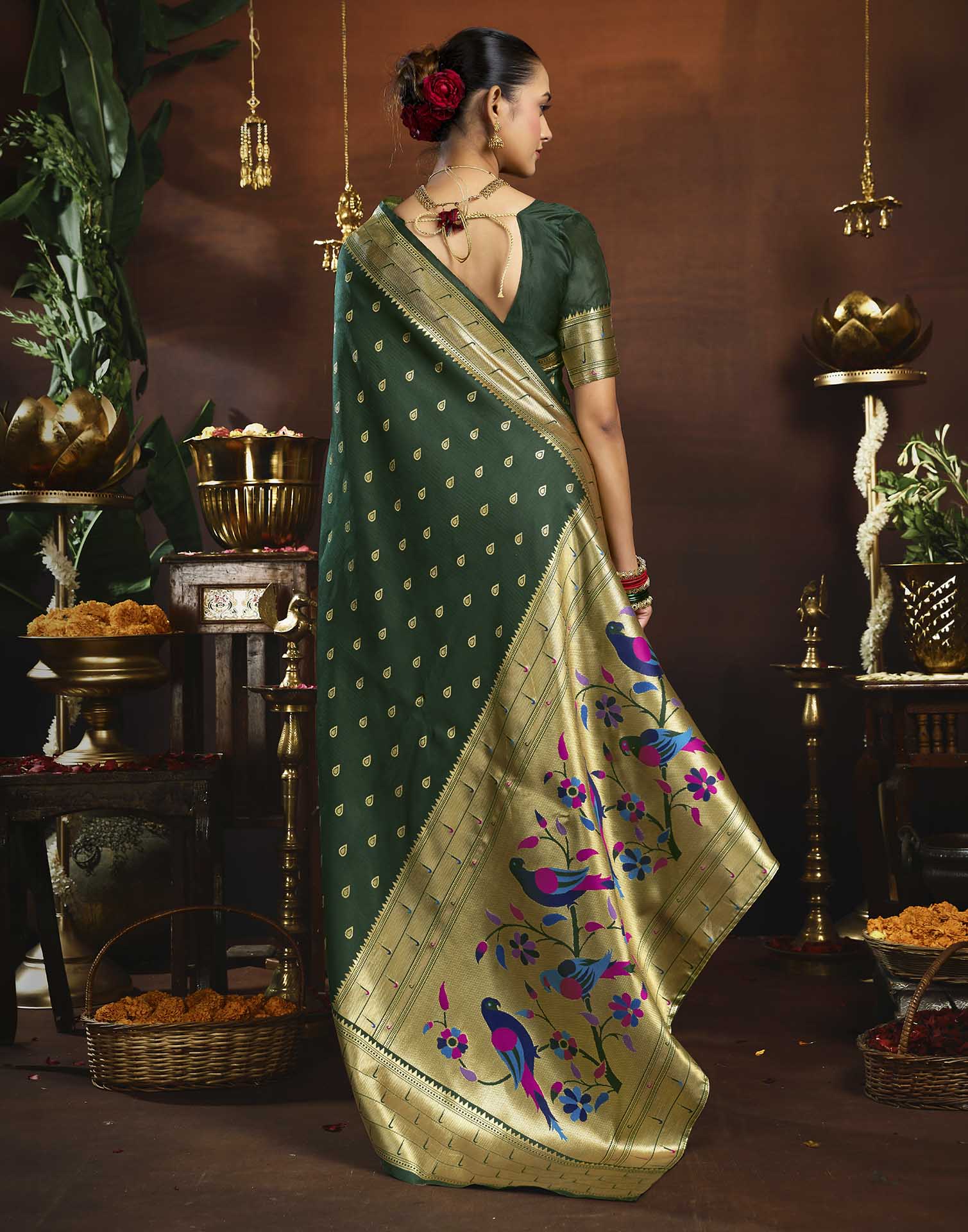 Green Silk Woven Paithani Saree