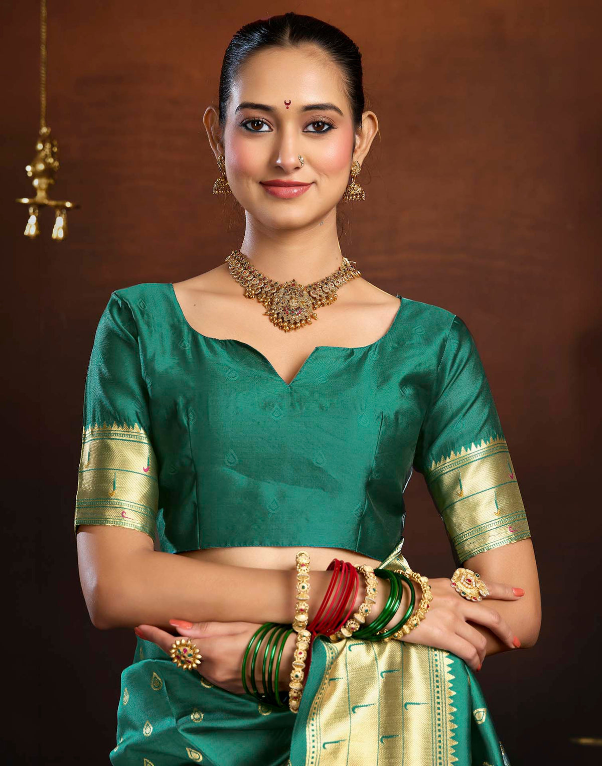 Turquoise Silk Woven Paithani Saree