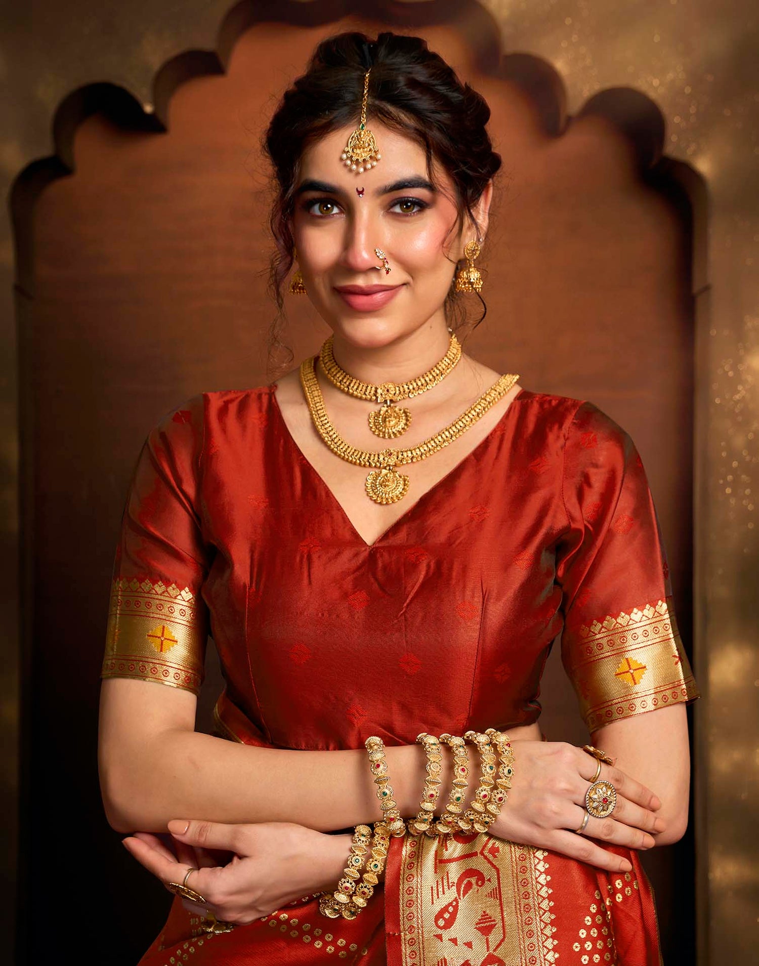 Red Silk Woven Paithani Saree