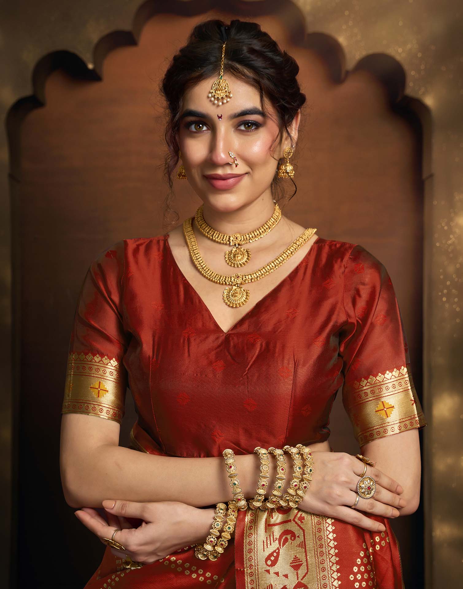 Red Silk Woven Paithani Saree