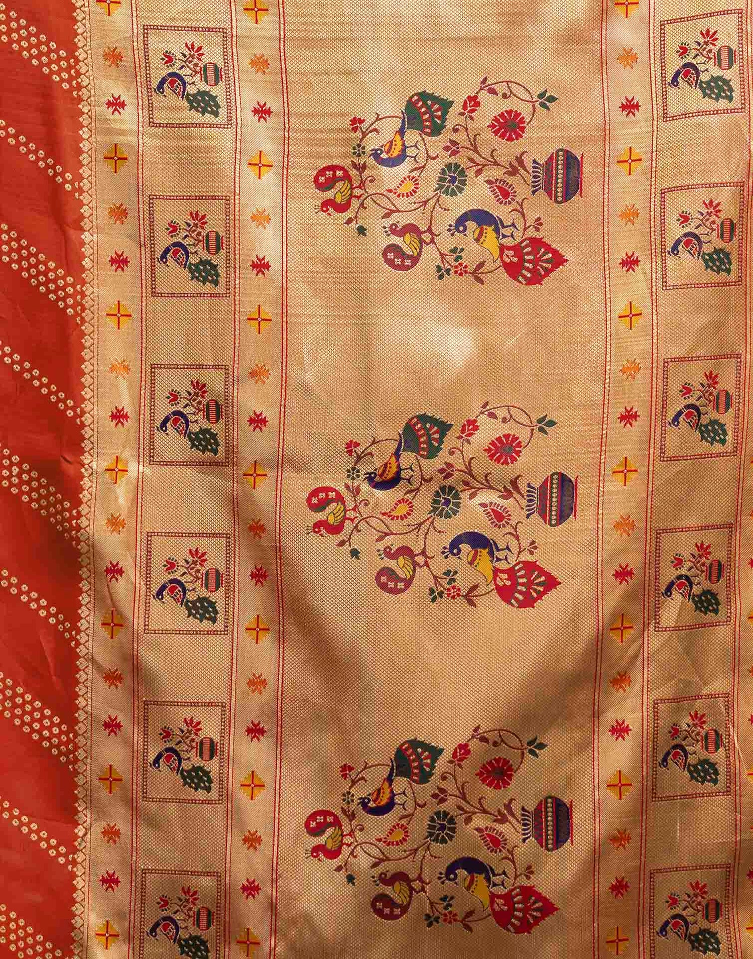 Red Silk Woven Paithani Saree