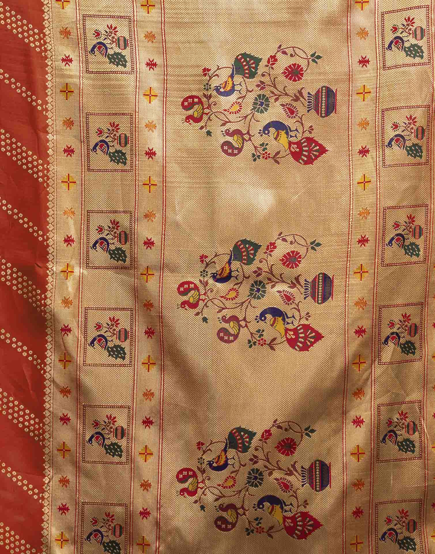 Red Silk Woven Paithani Saree