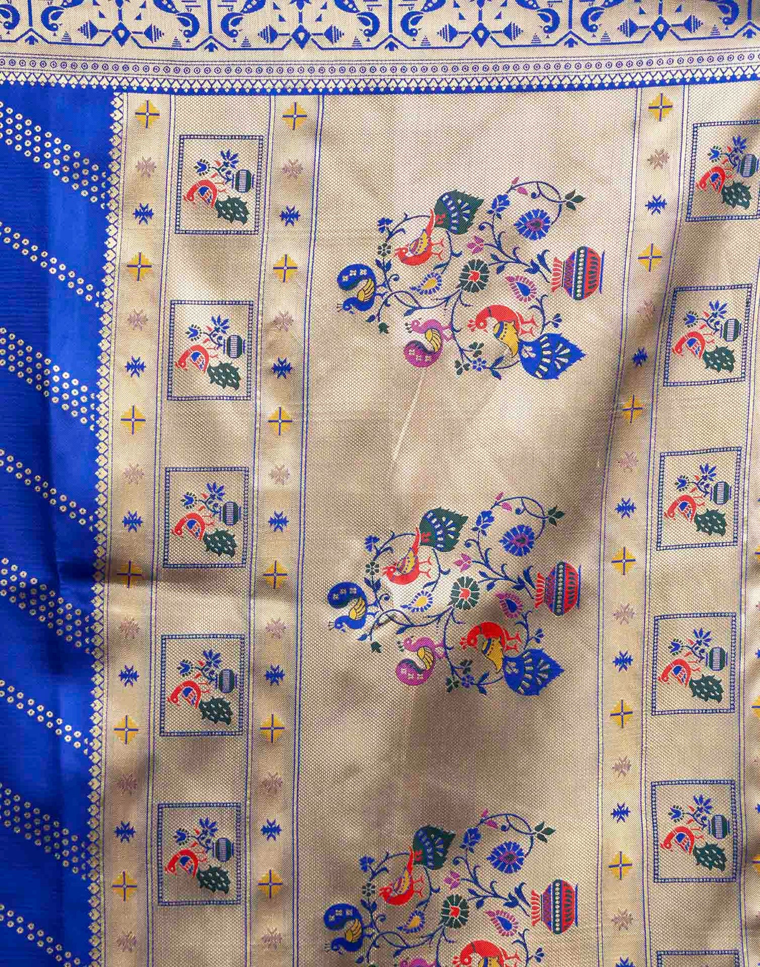 Royal Blue Silk Woven Paithani Saree