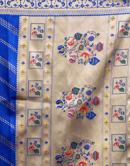 Royal Blue Silk Woven Paithani Saree