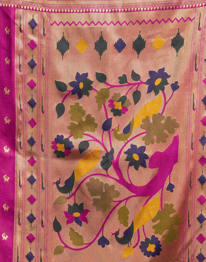 Magenta Silk Woven Paithani Saree