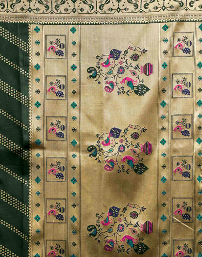 Dark Green Silk Woven Paithani Saree