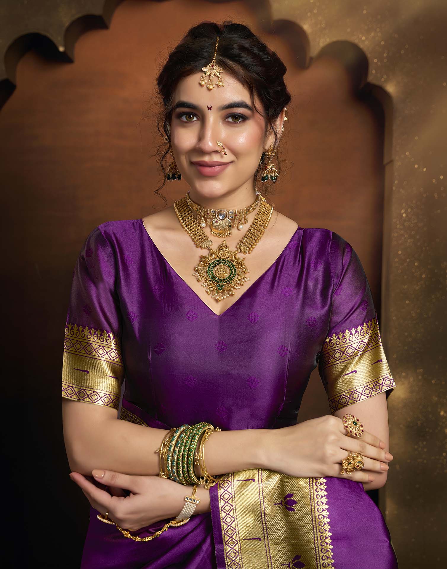 Purple Silk Woven Paithani Saree