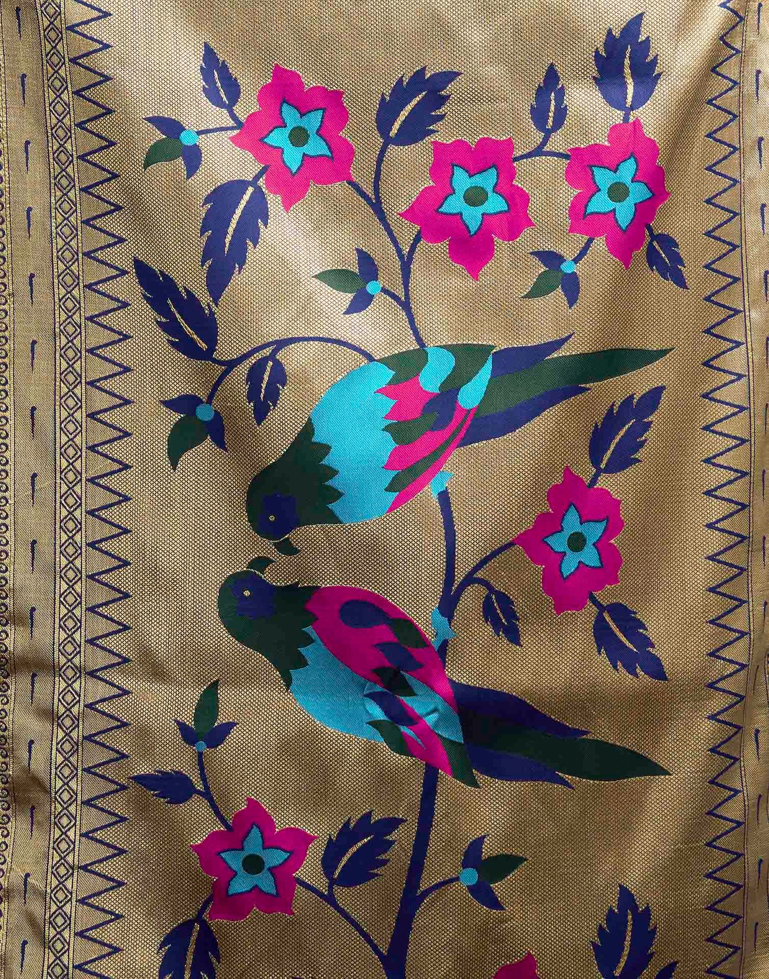 Royal Blue Silk Woven Paithani Saree