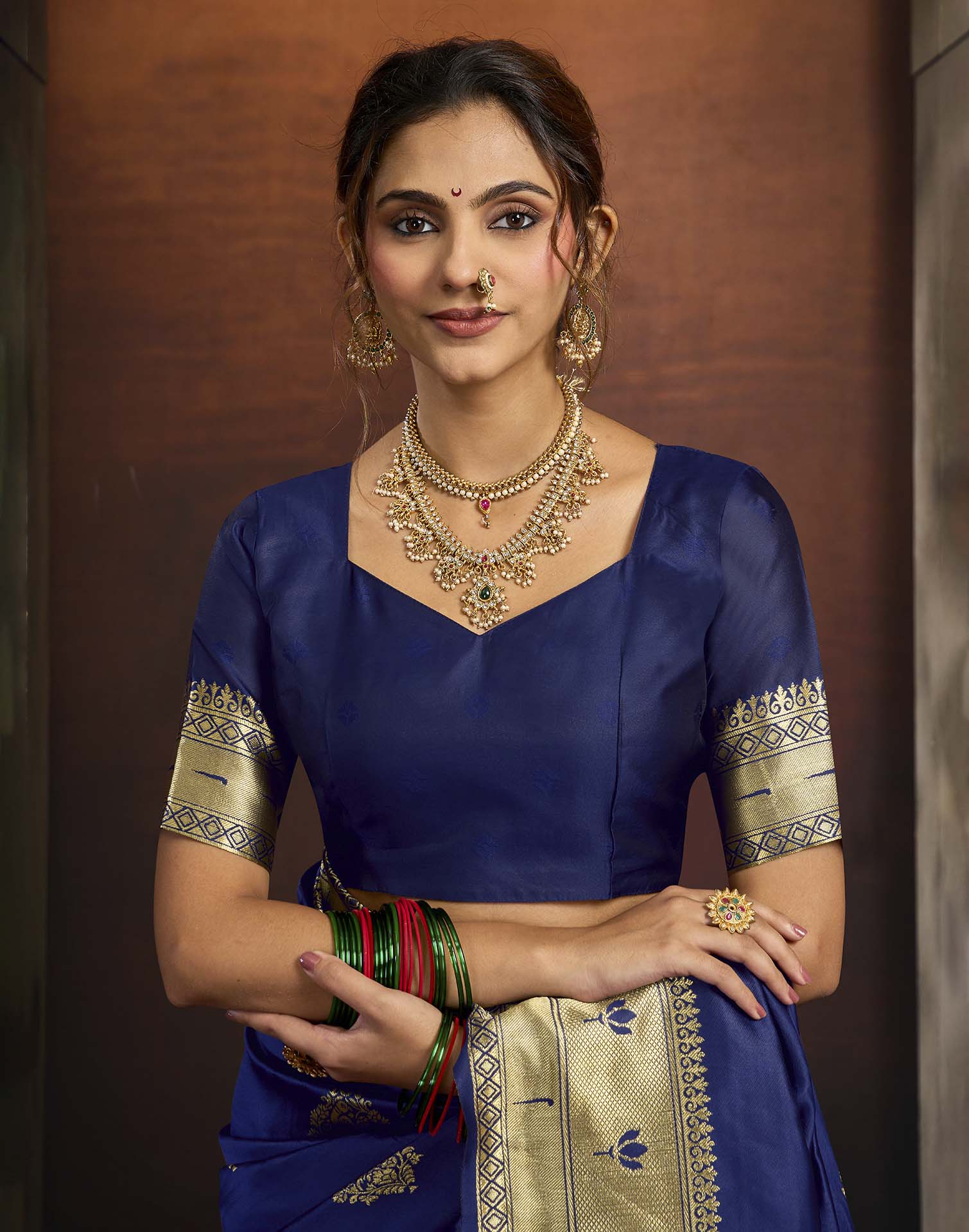 Royal Blue Silk Woven Paithani Saree