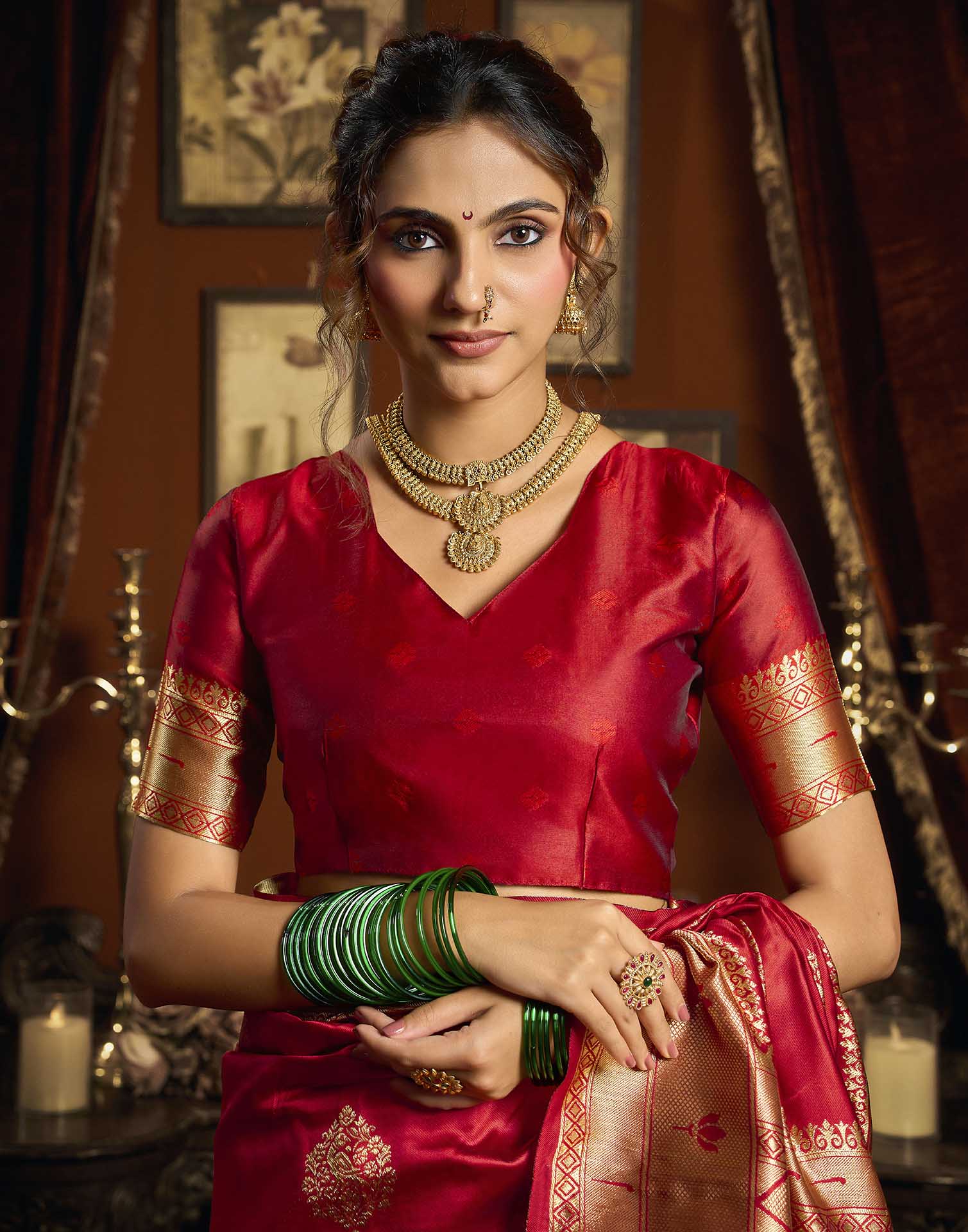 Red Silk Woven Paithani Saree