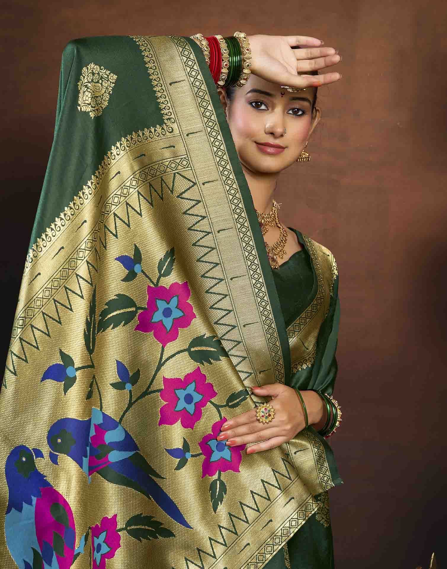 Green Silk Woven Paithani Saree