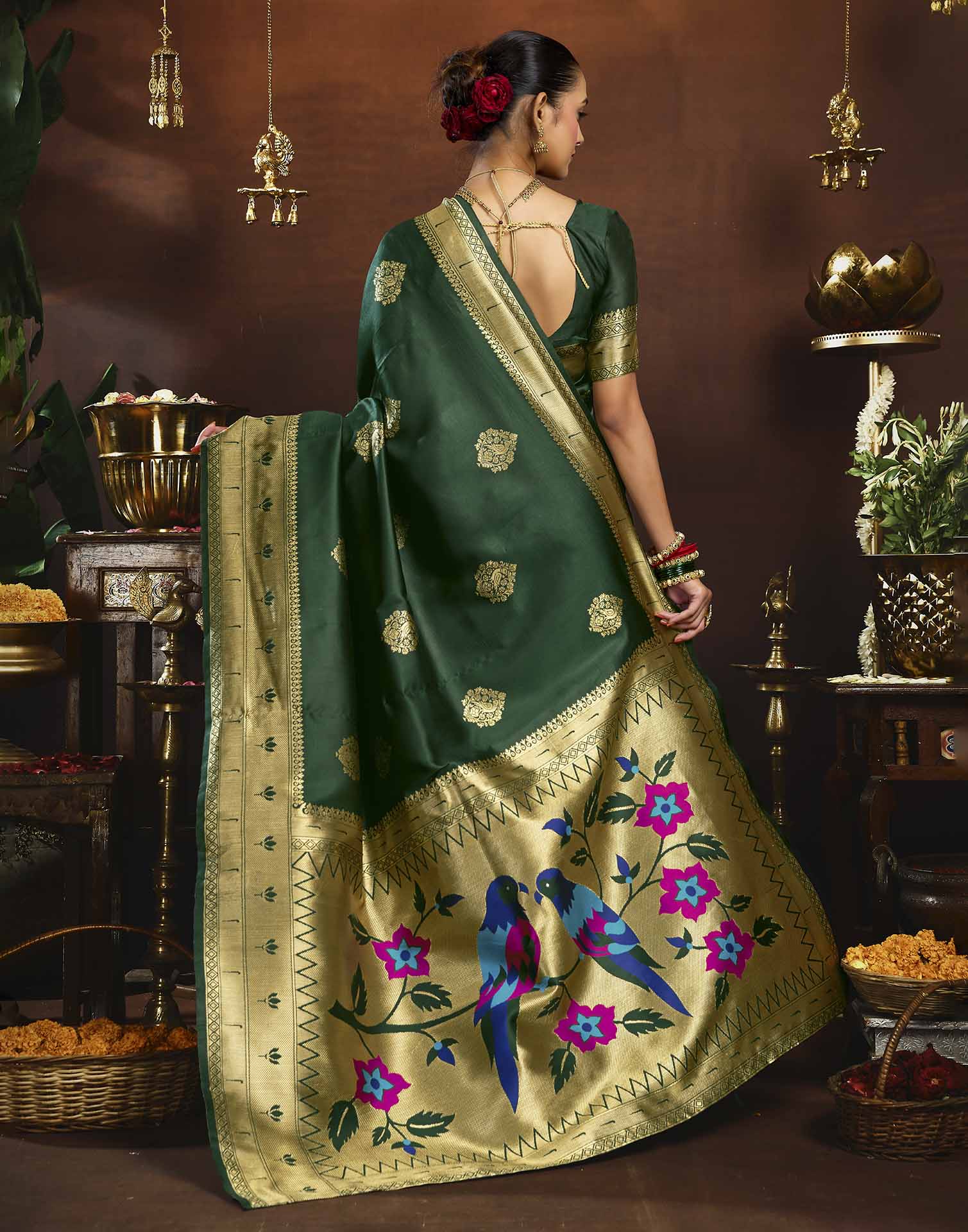Green Silk Woven Paithani Saree