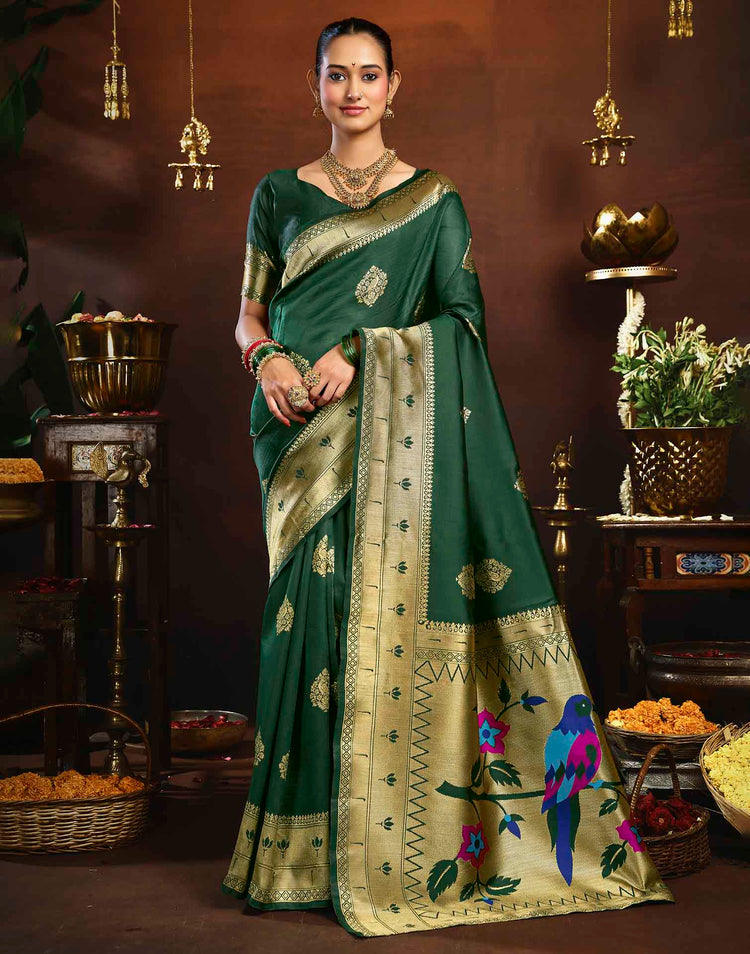 Green Silk Woven Paithani Saree