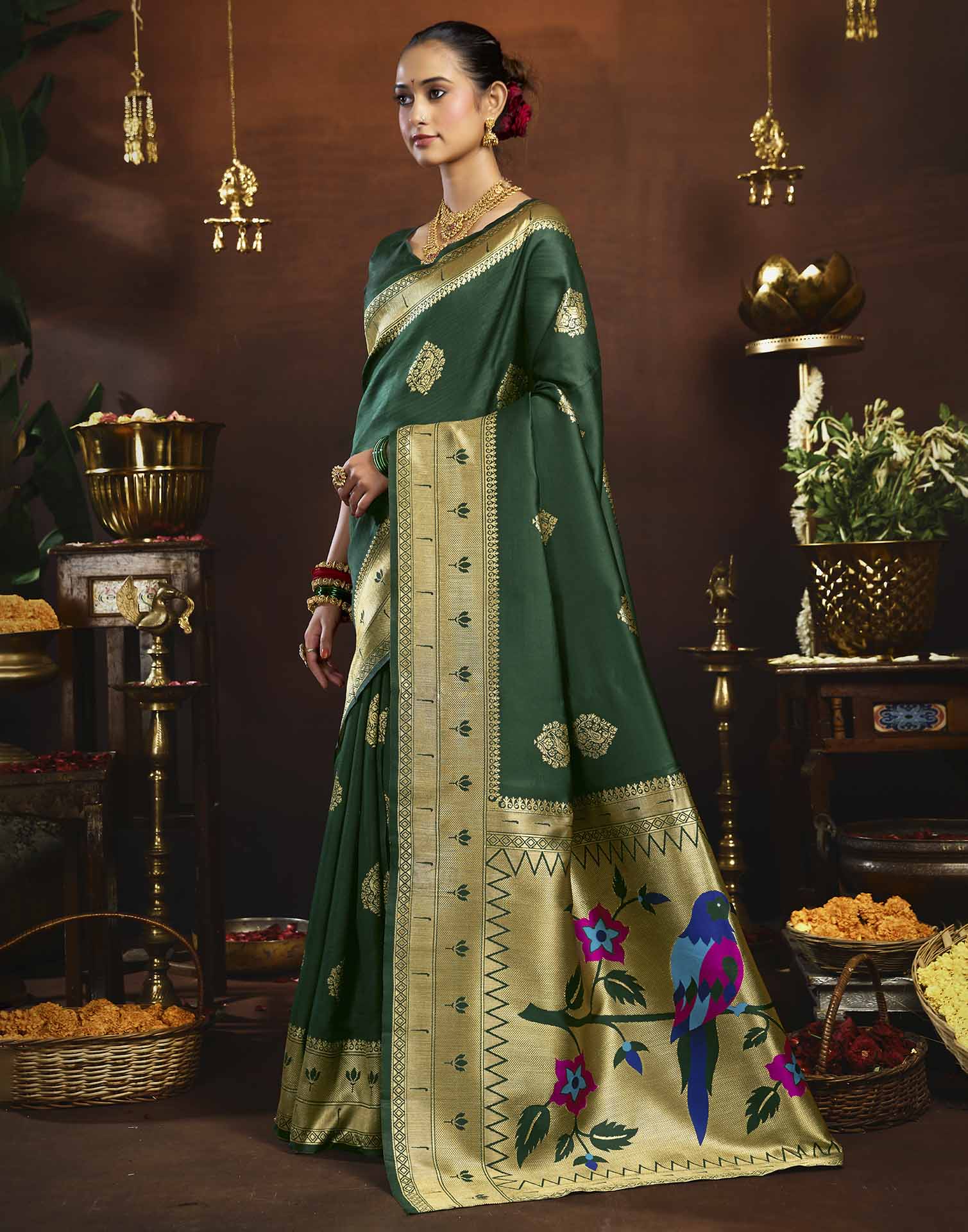 Green Silk Woven Paithani Saree