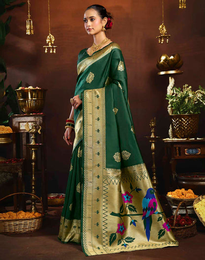 Green Silk Woven Paithani Saree