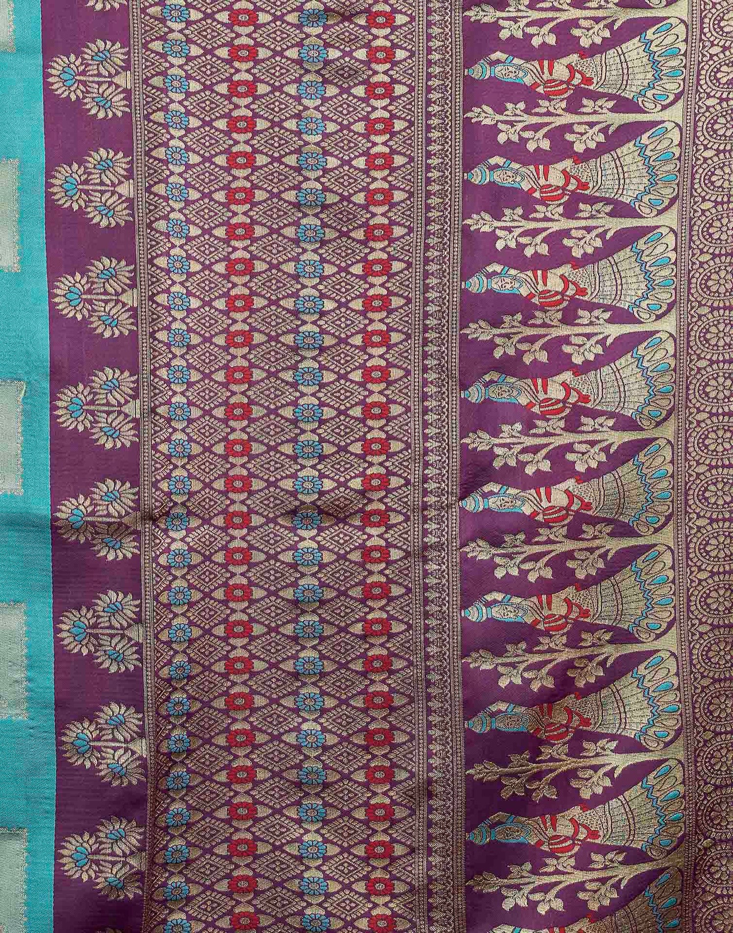 Sky Blue Silk Woven Banarasi Saree