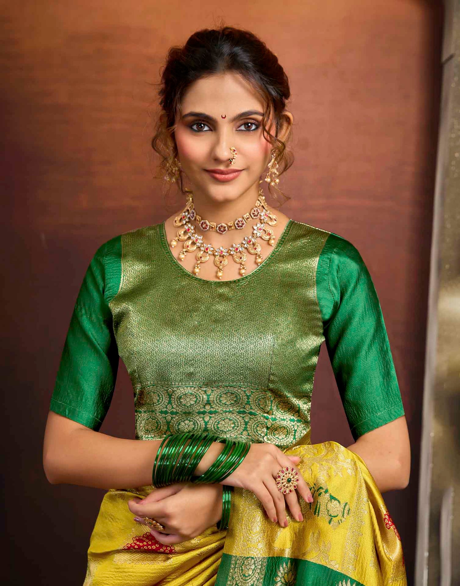 Yellow Silk Woven Banarasi Saree