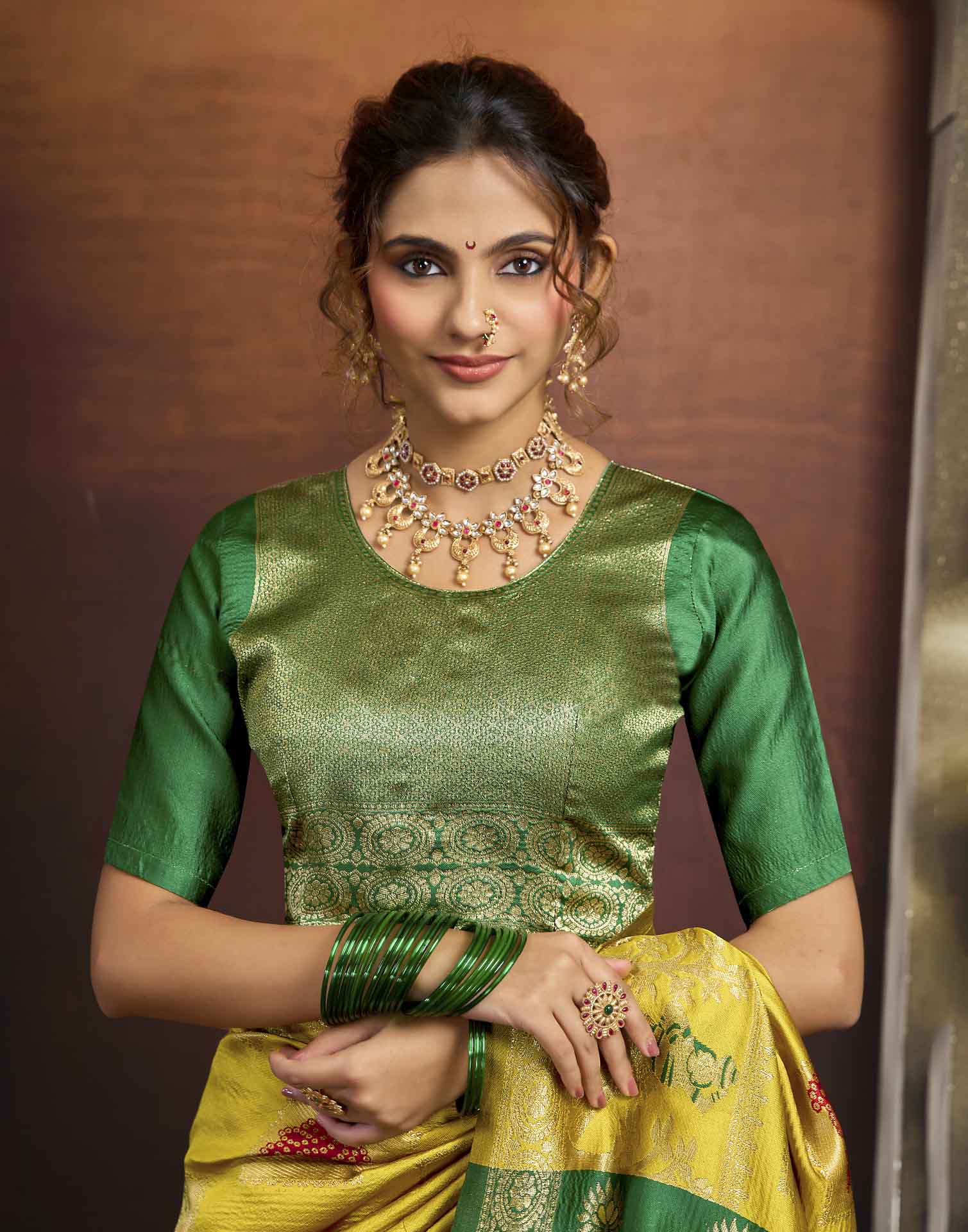 Yellow Silk Woven Banarasi Saree