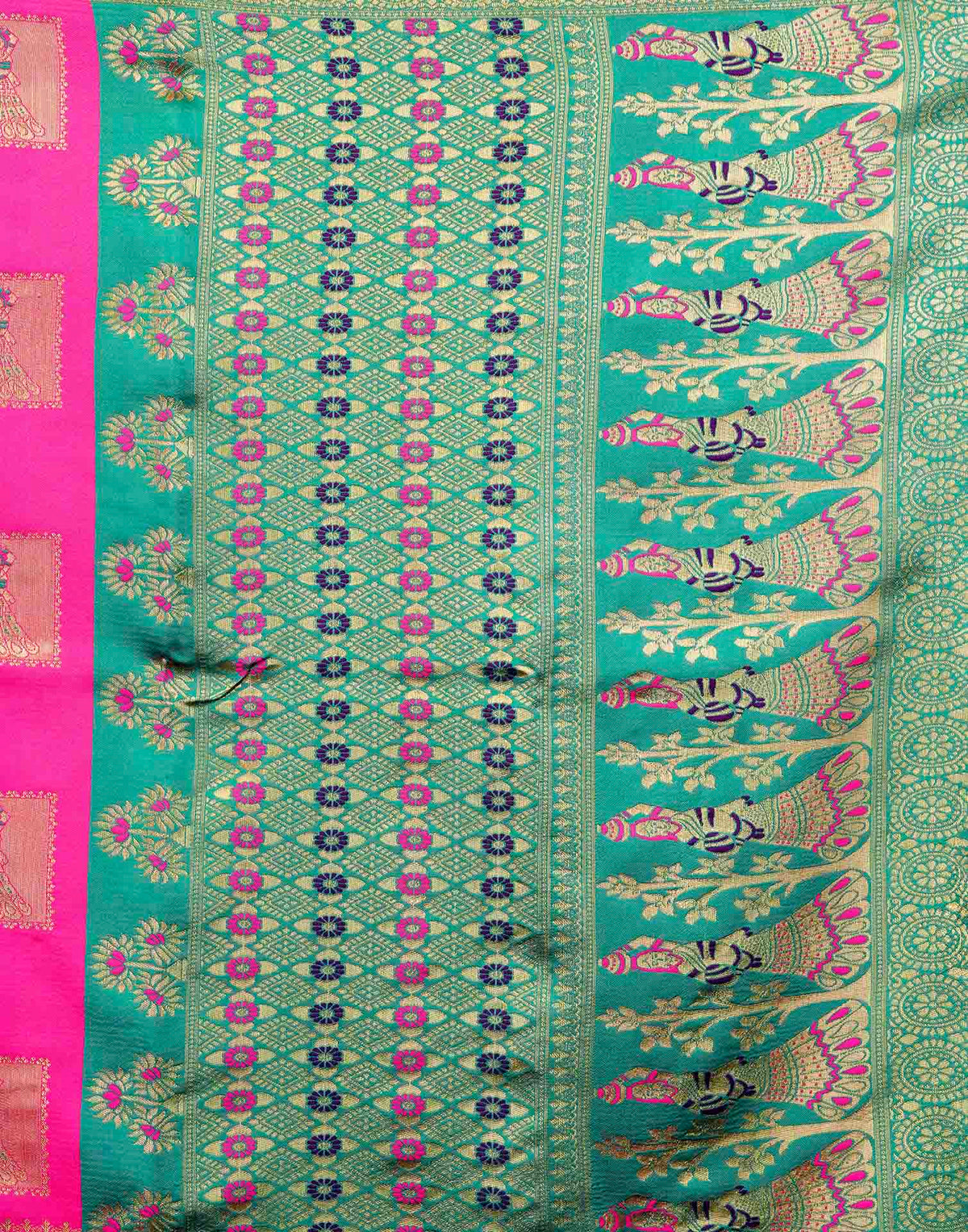 Pink Silk Woven Banarasi Saree