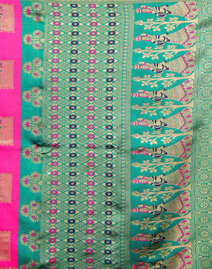Pink Silk Woven Banarasi Saree