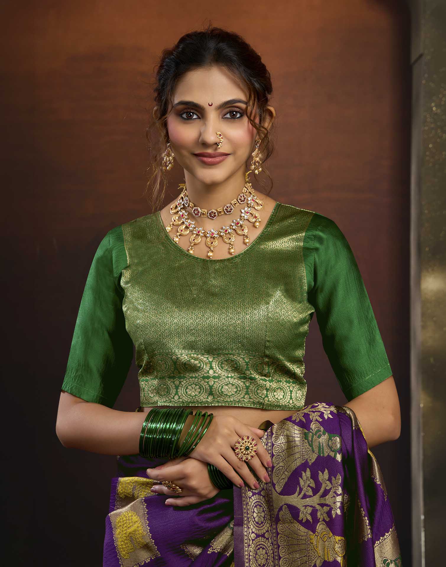 Purple Silk Woven Banarasi Saree