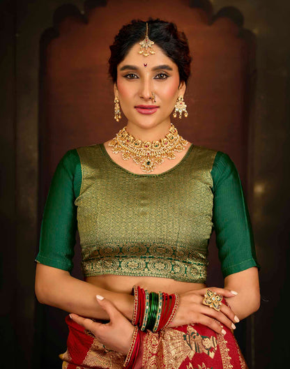 Red Silk Woven Banarasi Saree