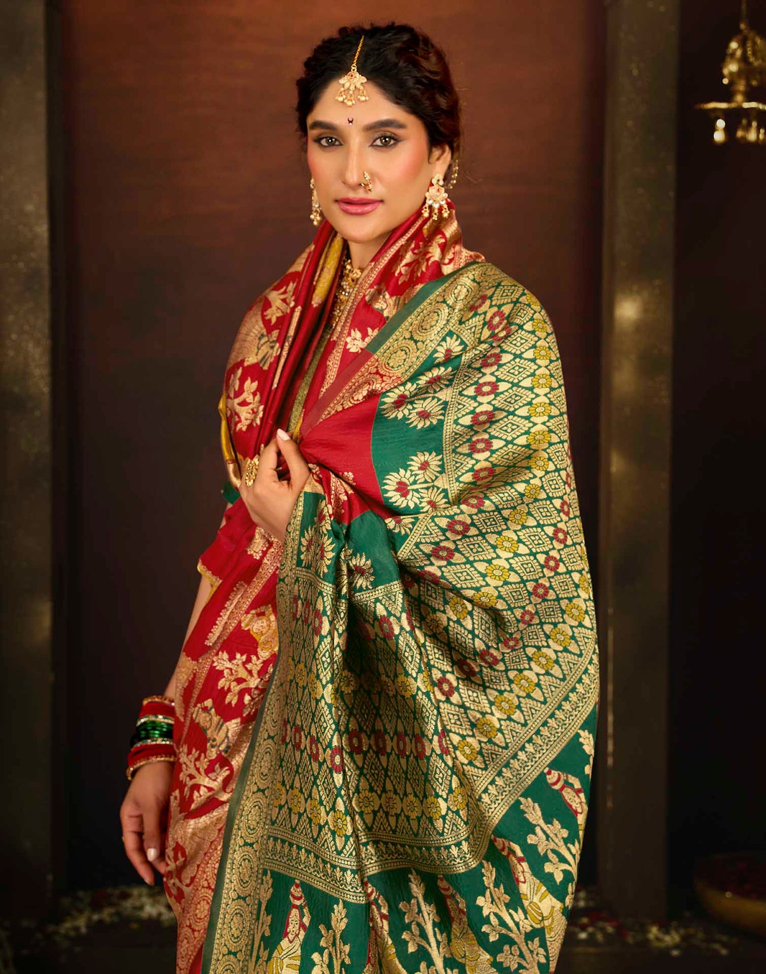 Red Silk Woven Banarasi Saree