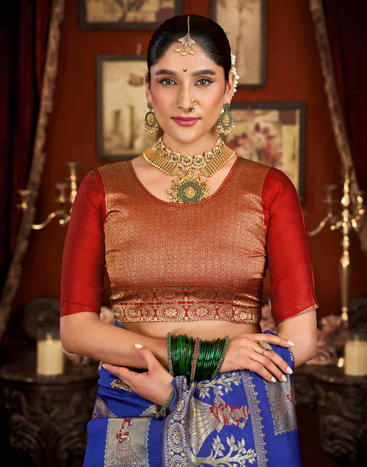 Blue Silk Woven Banarasi Saree
