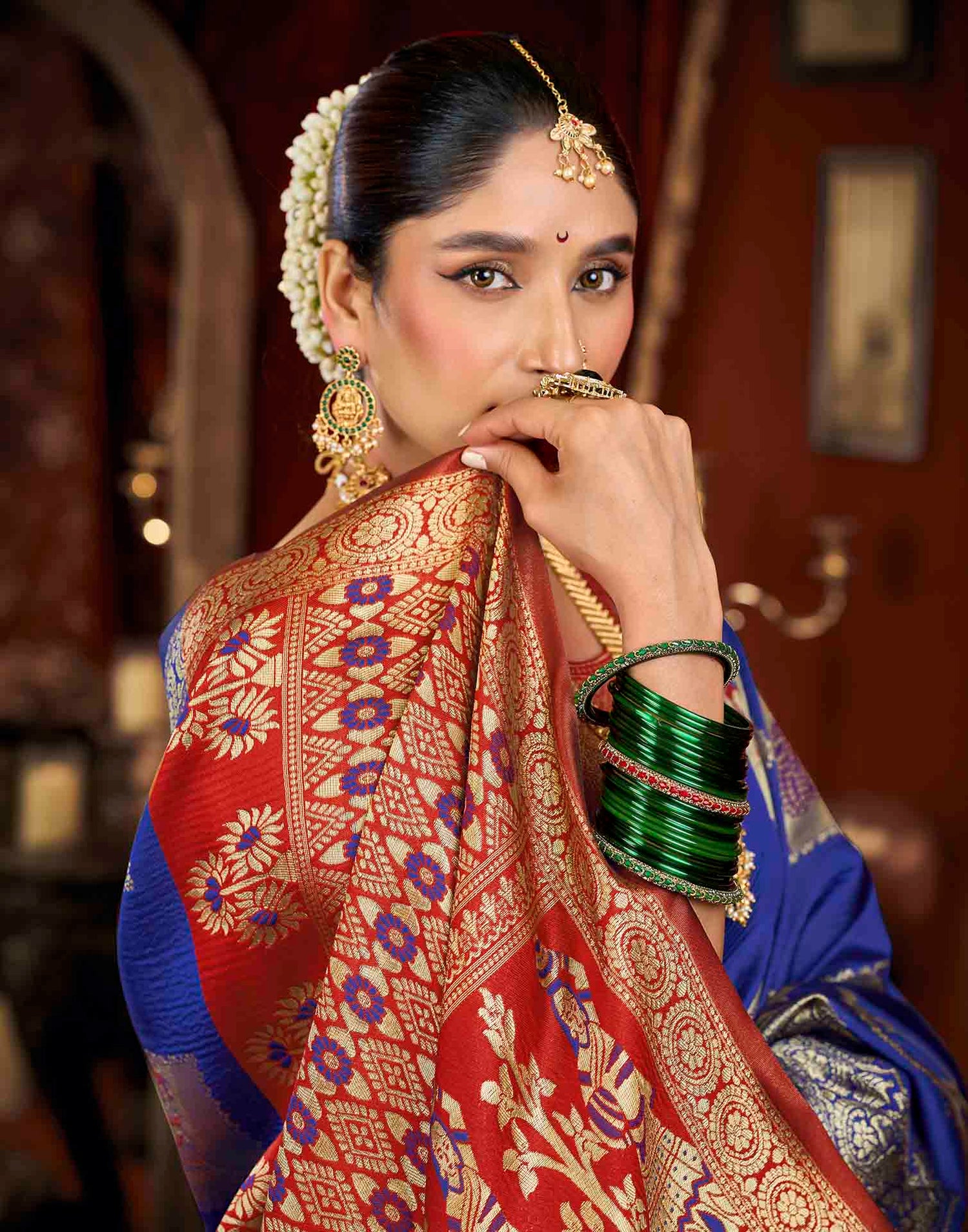 Blue Silk Woven Banarasi Saree