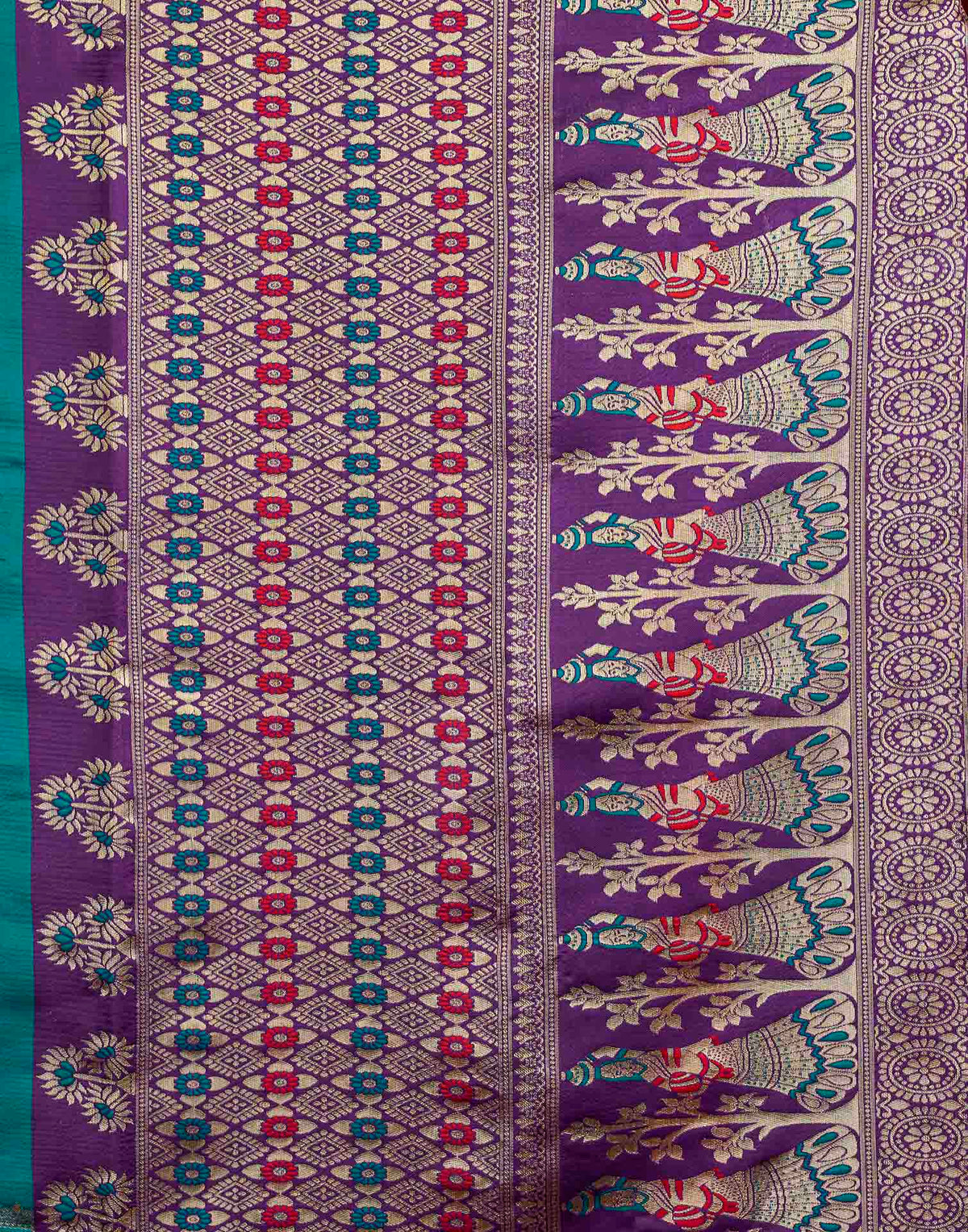 Rama Blue Silk Woven Banarasi Saree