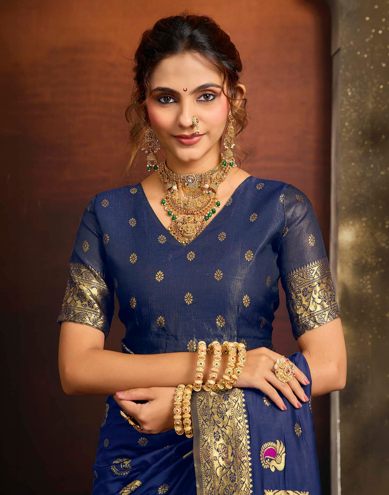 Royal Blue Silk Woven Paithani Saree