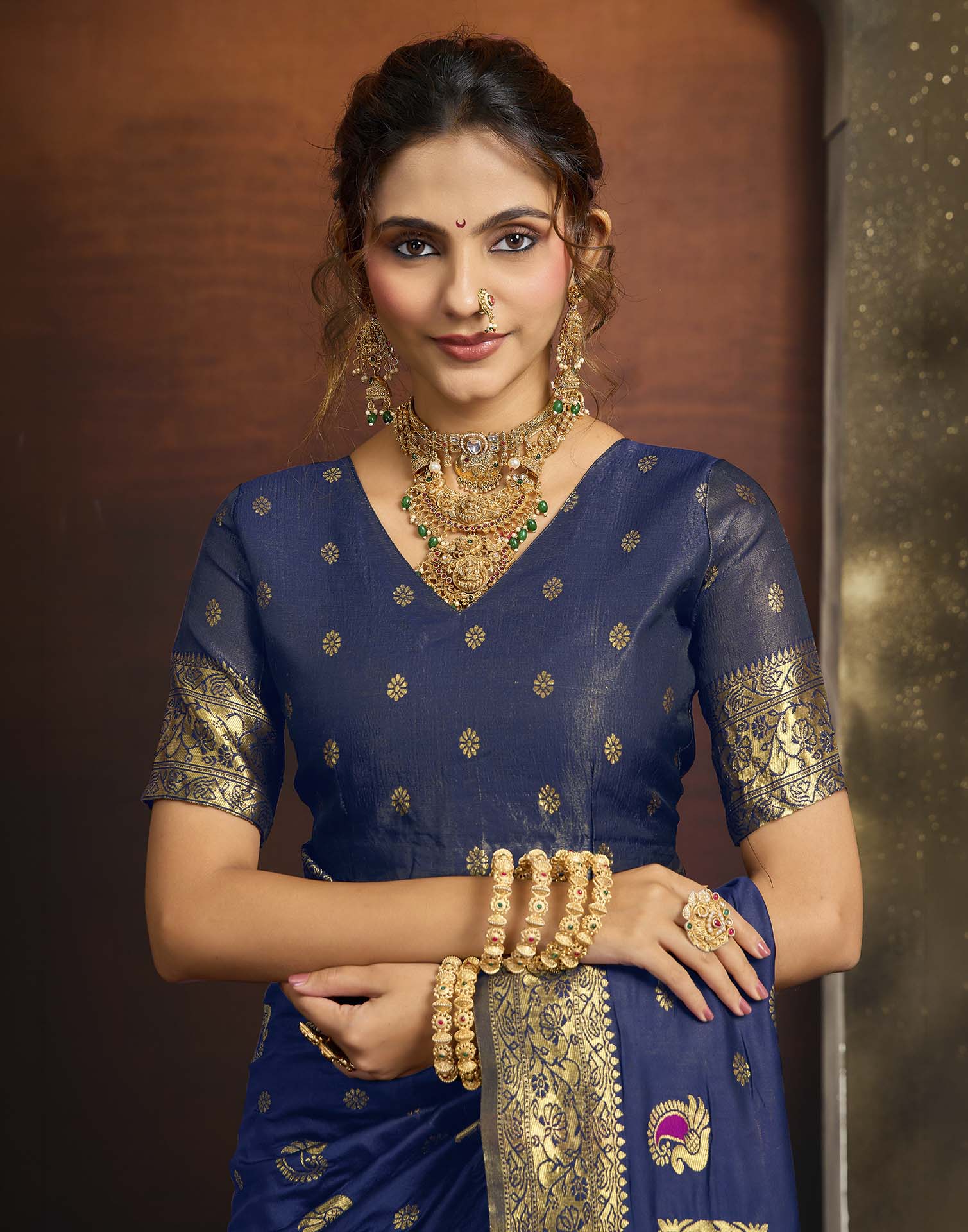 Royal Blue Silk Woven Paithani Saree