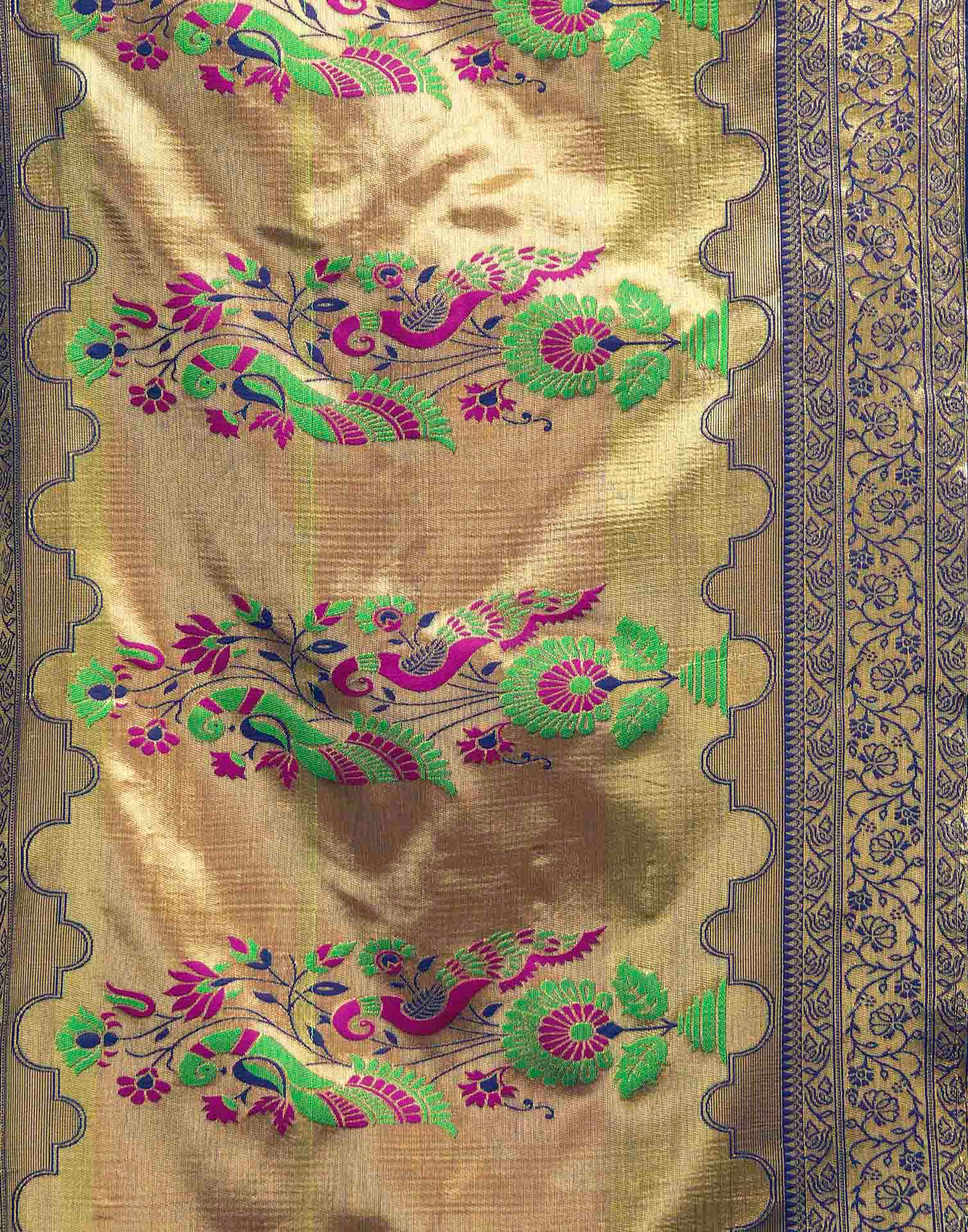Turquoise Silk Woven Paithani Saree